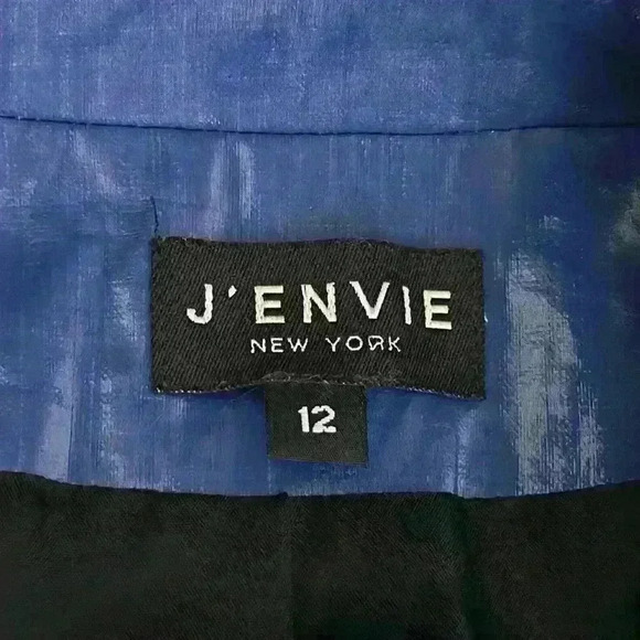 J’Envie NY Shiny Cobalt Blue Double Breasted Rain Jacket w/ Zippers Women Med - Picture 6 of 10